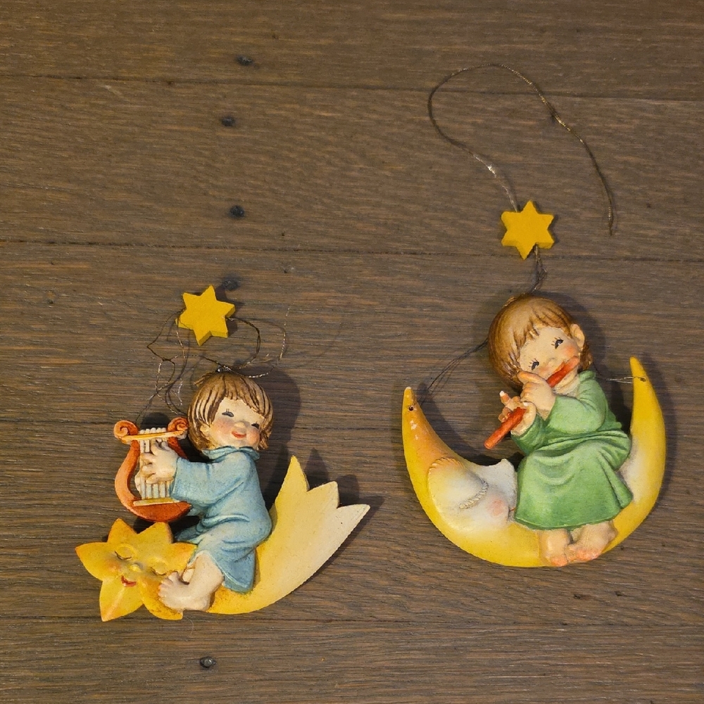 Anri Toria: Juan Ferrandiz- 2 Whimsical Christmas Ornaments Vintage